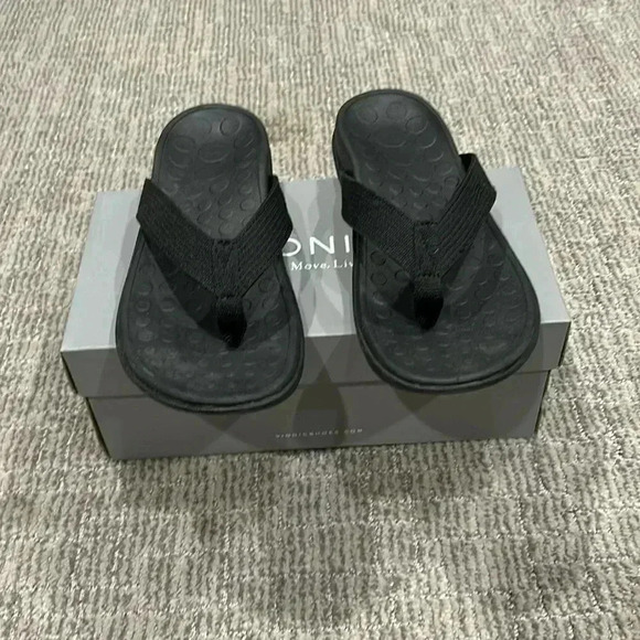 Vionic Wave Men’s Toe Post Sandal Black 6 , 7.5 - Picture 1 of 10